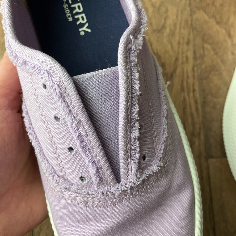 Sperry lilac women’s top-sider slip on shoes - Picture 8 of 9